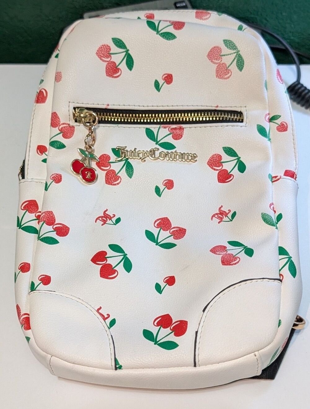 Juicy Couture Cherry White Multi Juicy Fruit Sling Back Pack Cross Body Bag